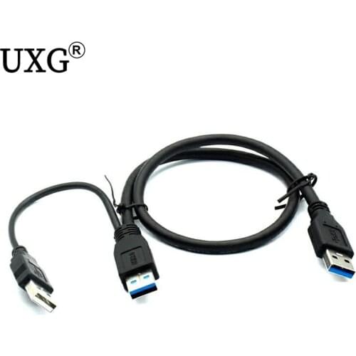 USB 3.0 Y Cable Hot Sata data cable USB2.0 + USB 3.0 Type A to USB 3.0 A Male Y Cable Connector for Hard Disk 50cm