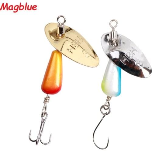 MAGBLUE 1pcs Rotating Spinner Fishing Lure Spoon Sequins metal baits Wobblers Bass Pesca Hand shaker Makou Bass Fishing Tackle