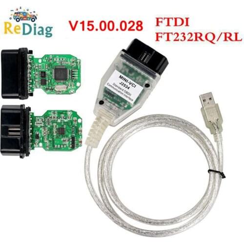 MINI VCI J2534 Interface for Toyota TIS Techstream V15.00.028 MINI VCI FT232RQ Chip J2534 Car Diagnostic Scan Tool Code reader