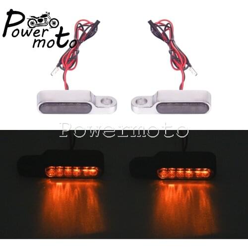 Motorcycle 12V LED Amber Mini Turn Signals Indicators Blinker Light For Honda Yamaha Suzuki Kawasaki Cruiser Bikes Cafe Racer