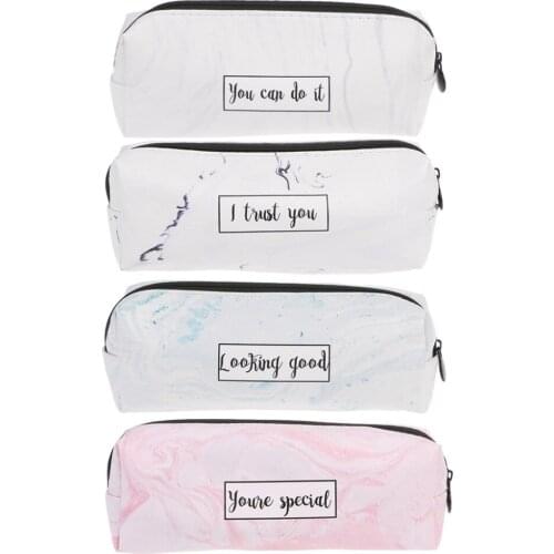 Marble Pencil Case Stationery School Supplies Storage Pencil Cases School Tools