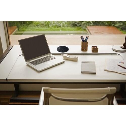 Desk Power Grommet Outlets wiht USB Port, Hidden Power Strip Socket, Tabletop Mount Multi-Outlets Connections 2 Plugs for Readin