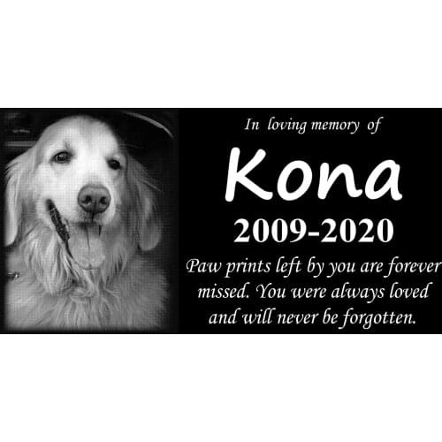 Natural Granite Personalized Pet Memorial Stone, Creative Pets Tombstone, 30X15CM