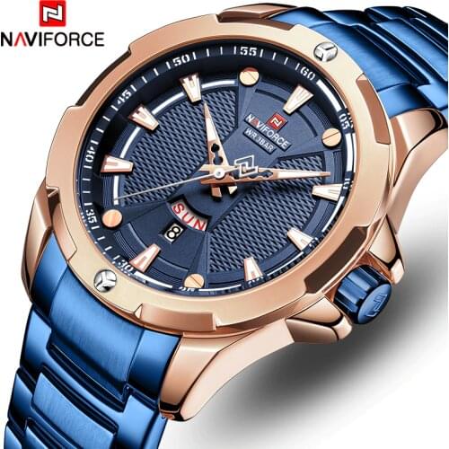 NAVIFORCE Men’s Watches Top Luxury Brand Men Waterproof Quartz Watch Stainless Steel Date Analog Male Clock Relogio Masculino