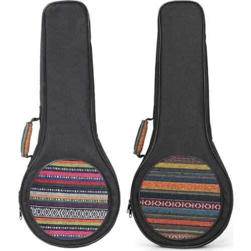 Nylon Mandolin Gig Bag Folk Style Dual Shoulder Backpack Musical Carry Case Box