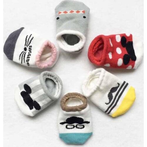 Baby Socks Anti Slip Newborn Toddler 0-3 Years Cotton Animal Cartoon Mouse Ber kitten dog Slippers Boy Girls kids Infantil Sock