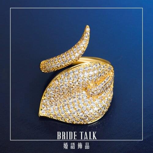 New Arrivals Fashion Jewelry Brand Adjustable Open Ring Cubic Zirconia High Quality Christmas Gift Elegant Bridal Wedding Rings