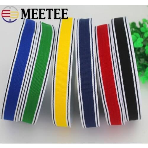 Meetee 1Pc 25mm Stripe 100% Polyester Webbings Tapes Clothes Bias Binding Tapes Gift Wrapping Ribbons DIY Hair Decor Accessories