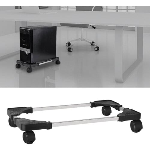 Computer CPU Stand Desktop Mobile Computer Tower Stand Holder with Universal Wheels For Computer Cases Most PC Towers