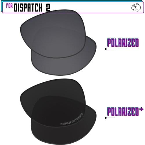 EZReplace Polarized Replacement Lenses for - Oakley Dispatch 2 Sunglasses - Black P Plus-Black Iridium P