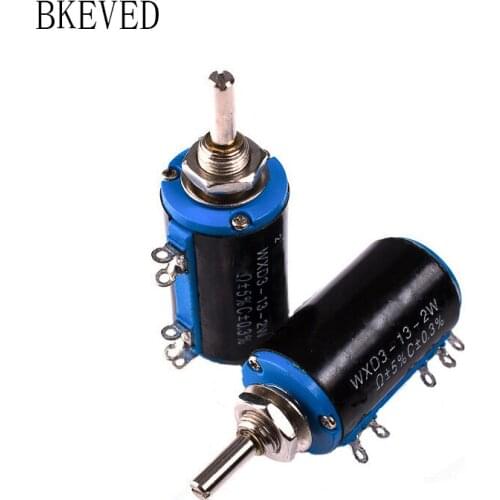 2pcs WXD3-13-2W 100 200 220 470 680 1K 2.2K 3.3K 4.7K 5.6K 6.8K 10K 22K 33K 47K 100K Ohm WXD3-13 2W Wirewound Potentiometer