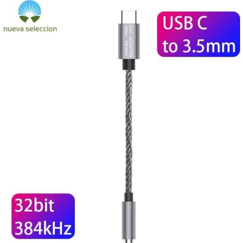 Realtek ALC5686 USB Type C DAC Headphone Amp 16-32ohm 3.5mm Output SNR 125dB PCM 32bit 384KHz for Android, Windows10, MacBook