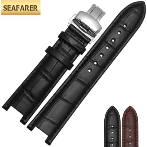 20mm X 11mm 22mm X 13mm Black Brown Quality Genuine Leather Strap Adapter Pasha Hook Band For Men And Women Watchband