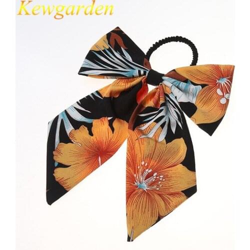 Kewgarden Girls bow hair ring Childrens hair cord rubber band hair accessory 4pcs