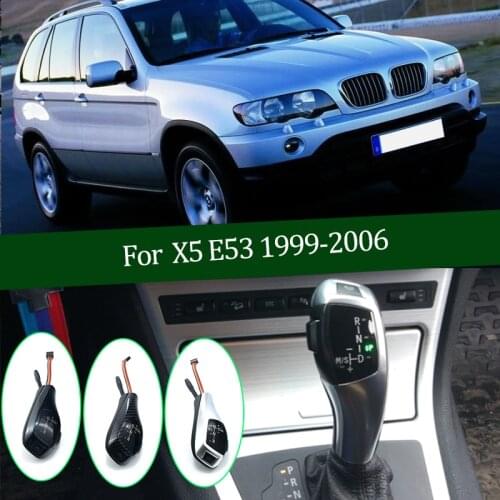 Carbon Fiber Black Silver LED Gear Shift Knob Shifter Lever for BMW x5 x 5 E53 E 53 1999-2006 Automatic Accessories
