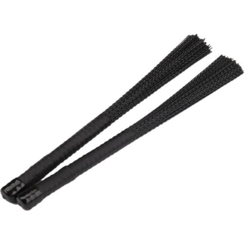 Hot AD-2Pcs Cajon Brush Telescoping Drum Brushes Nylon Sticks Percussion for Jazz Stick Drum