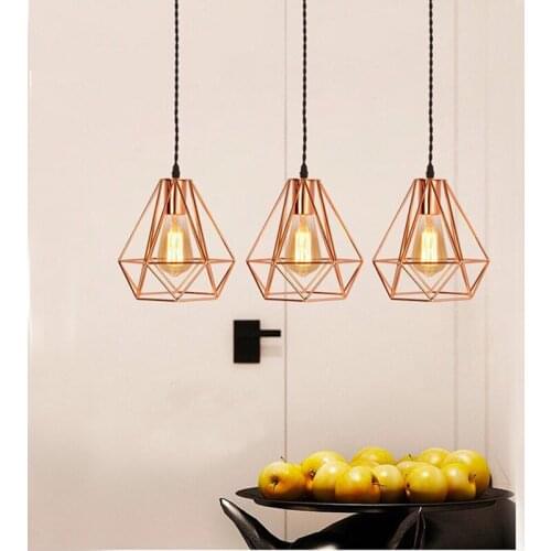 Nordic chandelier restaurant lamp creative personality dining table lamp simple modern industrial style diamond hall lamp