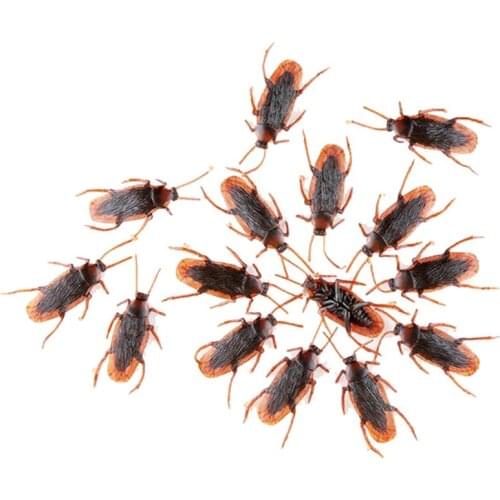 10pcs/lot Special Lifelike Model Simulation Fake Rubber Cock Cockroach Roach Bug Roaches Toy Prank Funny Trick Joke Toys