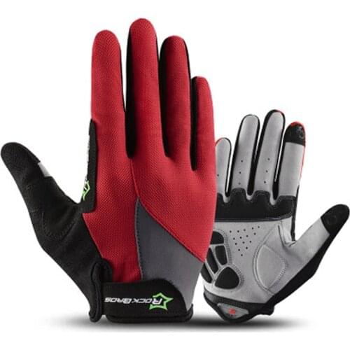 ROCKBROS Full Finger Cycling Gloves Summer Touch Screen Bike Guantes Windproof Motorcycle Gloves Summer MTB Bicycle Bike Gloves