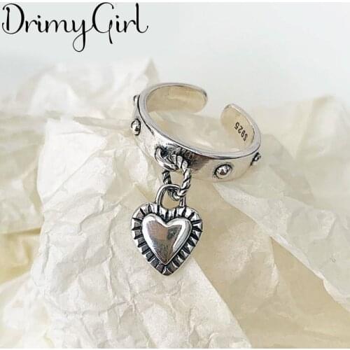 Punk Vintage Love Heart Rings For Women Boho Female Charms Jewelry Men Antique Knuckle Ring Fashion Party Gift