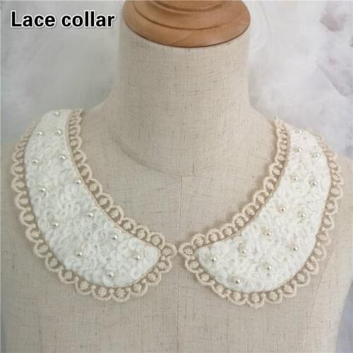 High Quality Wool Beaded Embroidery Lace Neckline DIY Clothes Jacket Shirt Design Sewing Upholstery Patches Riverdale