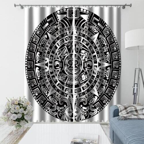 Custom 3D Curtain Printing Black and white Curtains For Living Room Bedroom patterm design Kitchen Curtain Drapes