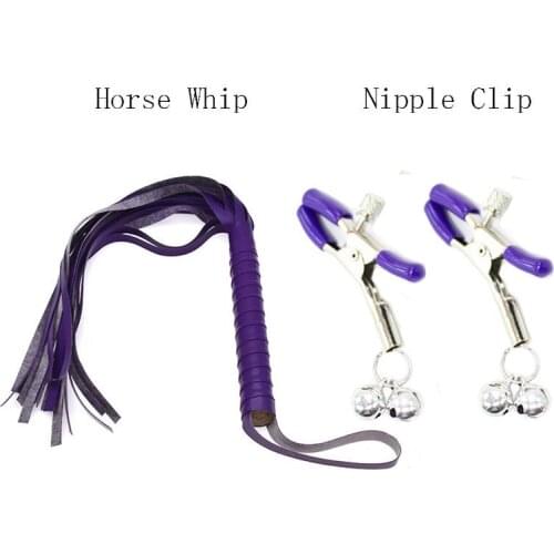 Nipple Clamps Sex Flirt Bondage Kit Slave Bdsm Whip Metal Exotic Accessories With Chain Clips Flirting Teasing