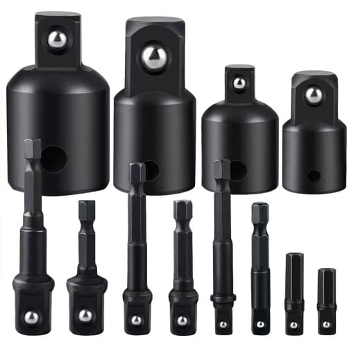 1/4" 3/8" 1/2" Hex Bit Set 8PCS Chrome Vanadium Steel Socket Adapter Extension Drill Bit Hex Shank DIY Power Tools