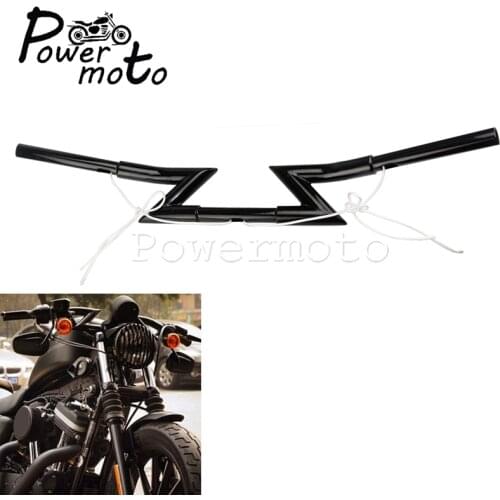 1" Z Bars Motorcycle 25mm Drag Bar 4" Rise Fat Bar for Harley Chopper Bobber Cafe Racer Fat Bob Sportster XL FXD FLS