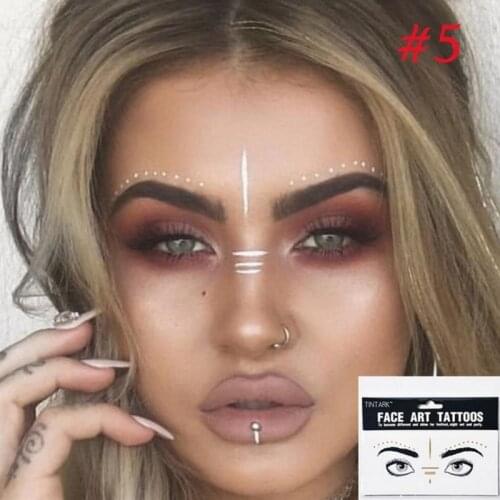 1pack Flash tattoos Fashion Disposable Gold Face Tattoo Stickers Waterproof Bronzing Beauty Freckles Makeup art Body paint party