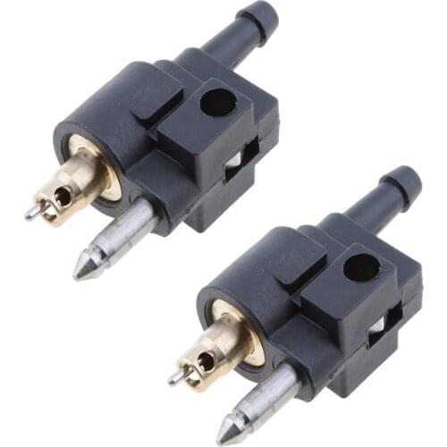 2x Fuel Line Connector Joint Black Fits For Yamaha Motor Outboard 6mm Male Mount Engines