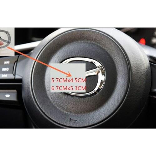 1pcs 67mm 57mm Chrome Silver ABS 3D Logo Auto Car Steering Wheel Logo Badge Emblem Stickers Decals Accessories Car Styling