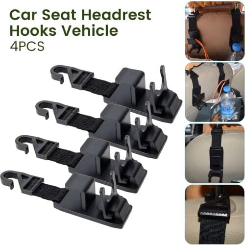 4pcs Car Headrest Back Seat Hook Universal Seat Hanger Vehicle Organizer Holder Car Storage Hooks Clips Auto Fastener Accessries