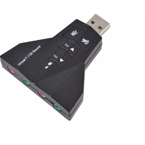 7.1 Channel USB 2.0 External Sound Card w/Dual 3.5mm Headset and Microphone Jack Interface,Laptop USB Stereo Mic Audio Adapter