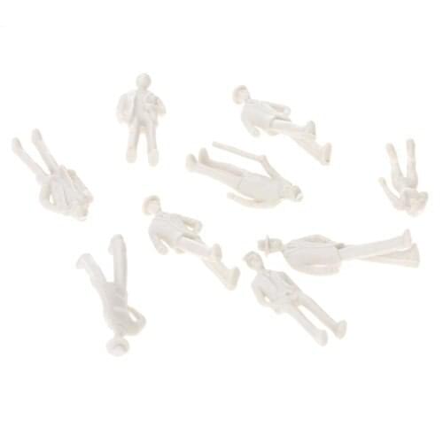ABWE 100pcs Unpainted Model Train People Figures 1:75