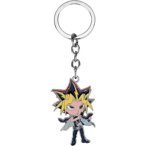 Anime Yu-Gi-Oh AIBO Yugi Muto ATEM Figure Keychains Yu Gi Oh Yugioh Millenium Metal Keyring Key Chains Men Women Key Holder