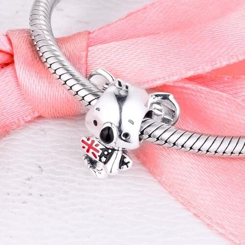 CKK Surfing Koala Charm 100% 925 Sterling Silver Beads for jewelry Making fits Pandora Charms Bracelet Diy Jewelry 2020 New