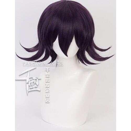 Danganronpa V3: Killing Harmony Ouma Kokichi Short Wig Cosplay Costume Dangan Ronpa Synthetic Hair Halloween Party Wigs +Wig Cap