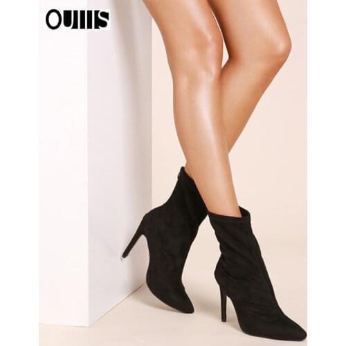 DDYZHY Women Fetish Silk Sock Neon Boots 11.5cm High Heels Stretch Fashion Heels Red Green Ankle Boots Peach Plus Size 42 Shoes