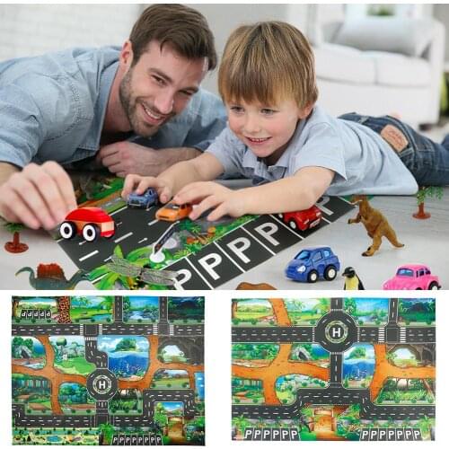 Dinosaur Traffic Road Kids Baby Crawling Play Mat Chidren Game Floor Carpet Pad World Transport Map Pattern Design 2020 Hot sale