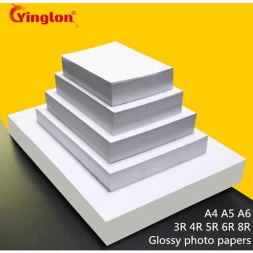 100pcs/lot 3R 4R 5R 6R 8R A4 A5 A6 photo paper waterproof glossy printing photographic papers for inkjet printer home supplies