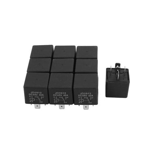 JD2912 DC 48V Coil 40A 5 Pins SPDT Vehicle Car Security Power Relay 10pcs