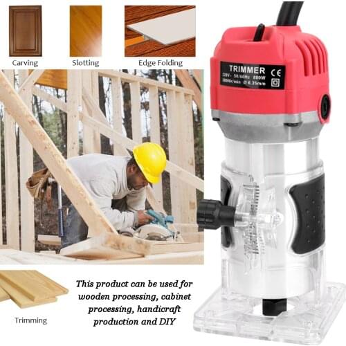 KKMOON Woodworking Electric Trimmer Electromechanical Wood Milling Slot Machine Trimming Machine Hand Carving Wood Router EU/US