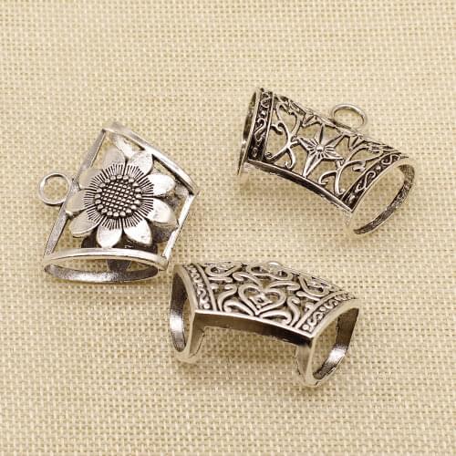 Fashion 2pcs Scarf Bail Charm Pendants For Bracelet Necklace Jewelry Accessories Diy Jewelry Making