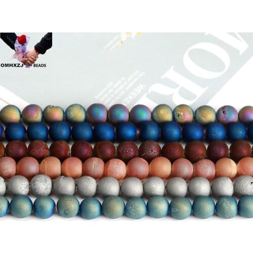 OMH JD26 6 8 10 12 14 Mm Natural Jewelry DIY Making Bracelet Necklace Natural Color Opening Agate Round Jade Loose Spacer Beads