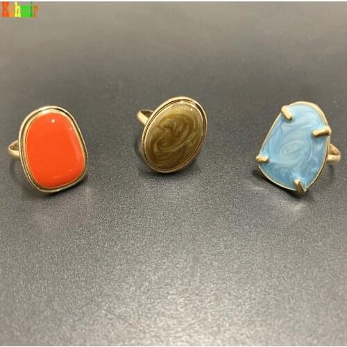 Kshmir 3 color fashion new ring exquisite female metal retro ring can be resized 2020