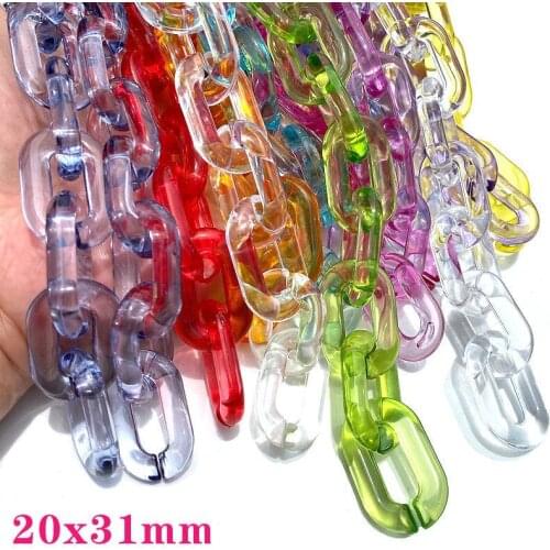 A Bunch of Acrylic Transparent Necklace Diy Ladies Open Circle Blue Combination Buckle Earrings Key Bag Chain Solid Jewelry