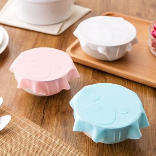 Lids Kitchen Tools Wrap Food Fresh Keeping Saran Lid Food Grade Silicone High Stretch Seal Vacuum Container Cover Storage
