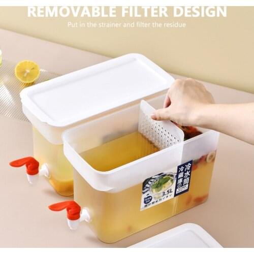 3.5L Cold Kettle With Faucet Large Capacity Lemon Fruit Teapot Cool Water Bucket Cold Water Bottle Container For Kitchen