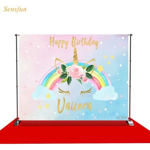 LEVOO new custom photography unicorn rainbow birthday watercolor new born photography backdrop camera fotografica